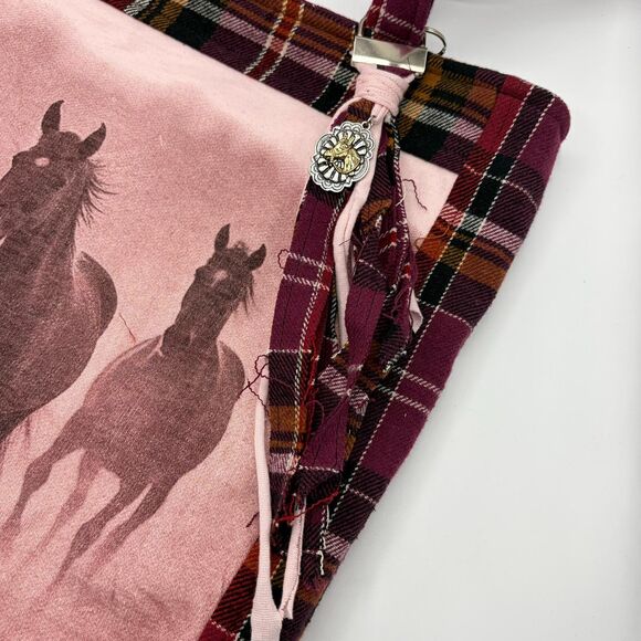 Handmade Tote Bag: Repurposed, Quilted Tote Horses Cottage Library Tote - Picture 6 of 7